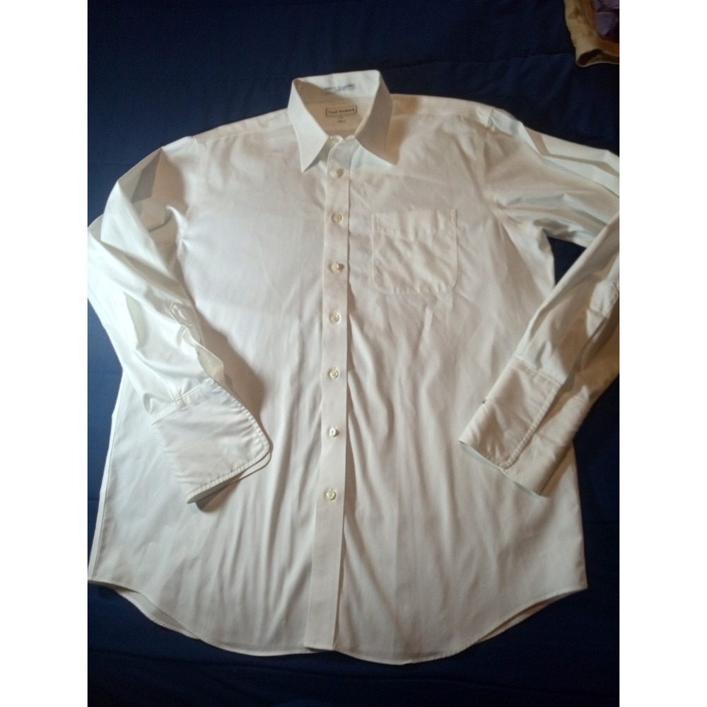 Paul Frederick Button Up Shirt Men's Size 17.5/36 White Non Iron French‎ Cuff